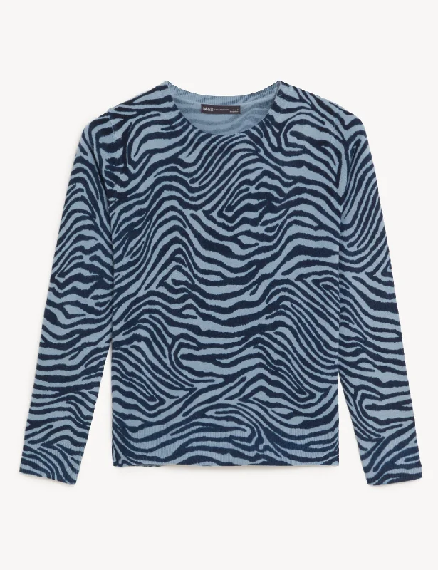 Price Drop Supersoft Animal Print Crew Neck Jumper