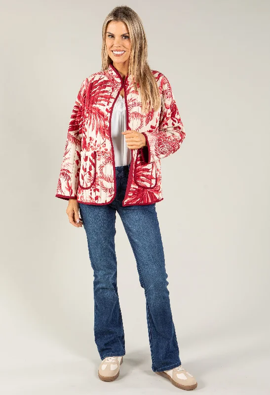 Markdowns Palm Printed Quilted Jacket
