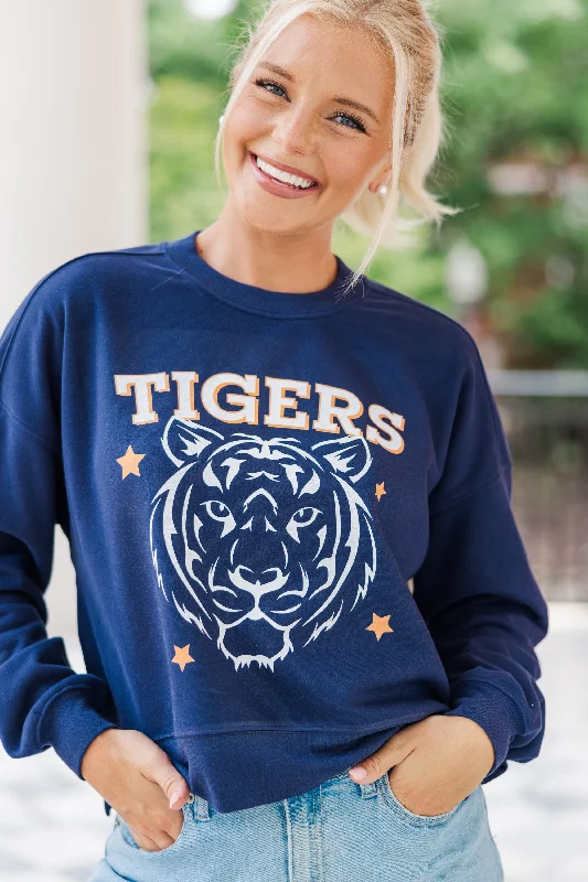 Can't Be Beat Go Tigers Navy Graphic Sweatshirt
