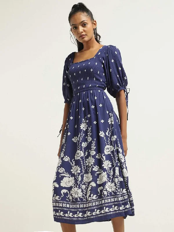 Extra Discount LOV Navy Floral Dress