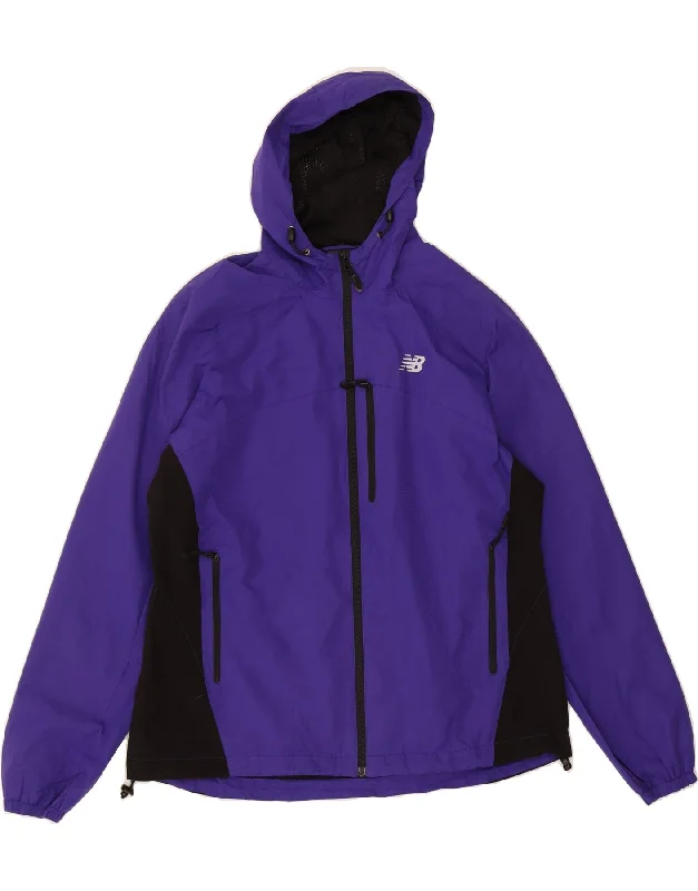 Fantastic Savings NEW BALANCE Womens Hooded Rain Jacket UK 18 XL Purple Colourblock