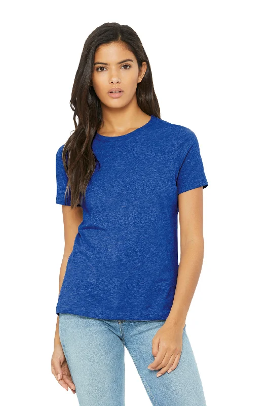 Extra Discounts Bella + Canvas Womens CVC Short Sleeve Crewneck T-Shirt - Heather True Royal Blue