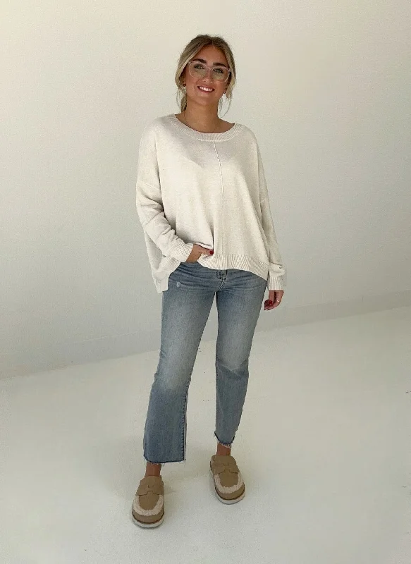 Price Cut Cooling Down Lightweight Sweater - Cream