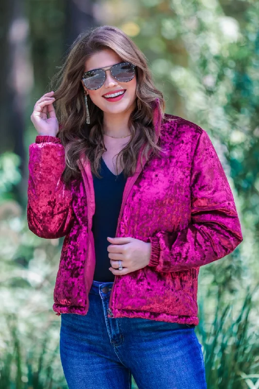 Online Exclusive Lush Velvet Puffer Jacket
